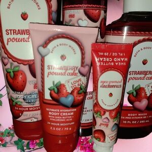 🍓 Bath & Body Works Strawberry Pound Cake Valentine’s Gift Set – 7 PCS 🍓